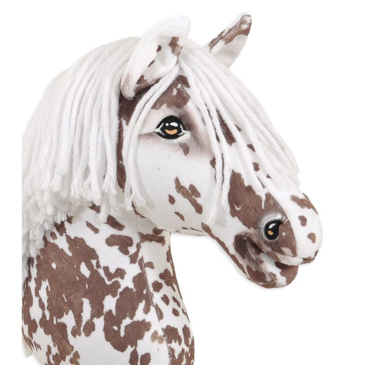 Hobby horse arkliukas Super Hobby Horse Premium – rudas leopardinis arkliukas su baltais karčiais A3