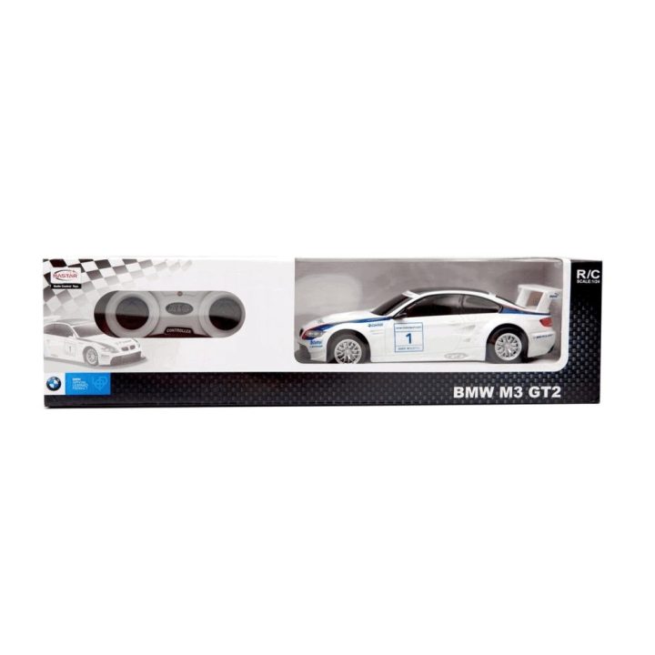 BMW M3 GT2 1:24 nuotoliniu būdu valdomas automobilis, balta