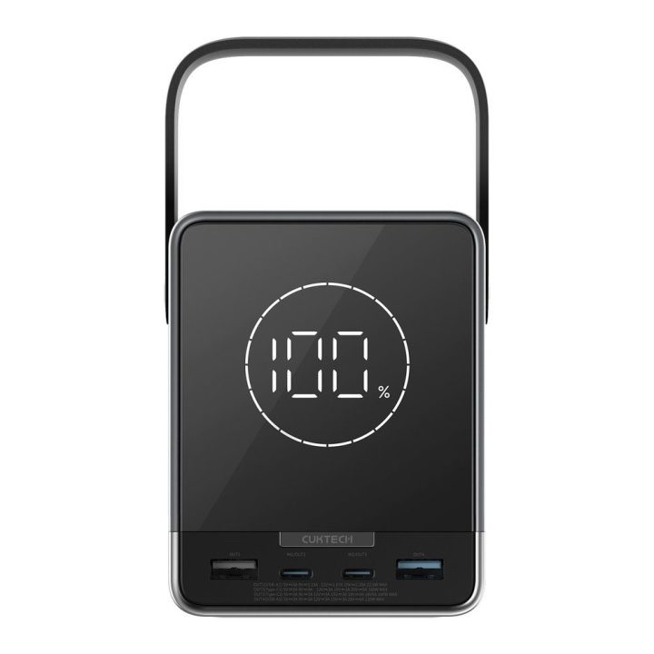 Cuktech nešiojama baterija 300W, 40000 mAh, belaidis įkrovimas – juoda