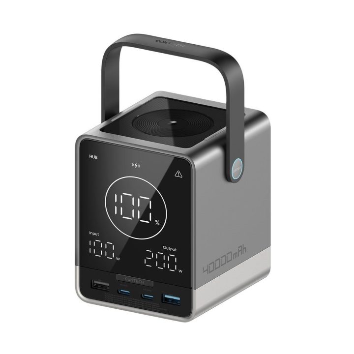 Cuktech nešiojama baterija 300W, 40000 mAh, belaidis įkrovimas – juoda