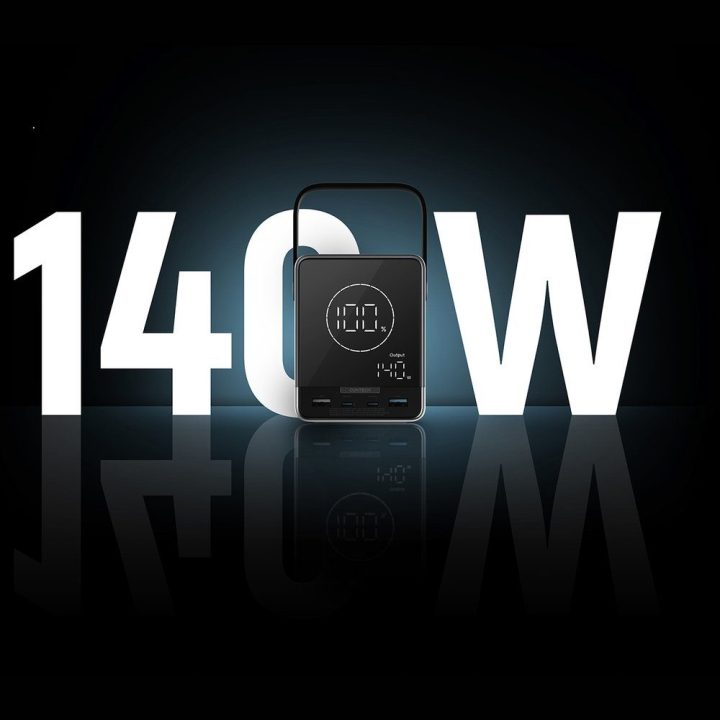Cuktech nešiojama baterija 300W, 40000 mAh, belaidis įkrovimas – juoda
