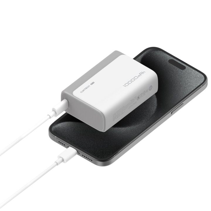 Cuktech CP13 10000 mAh pilkas powerbankas 30W (USB‑C + USB‑A)