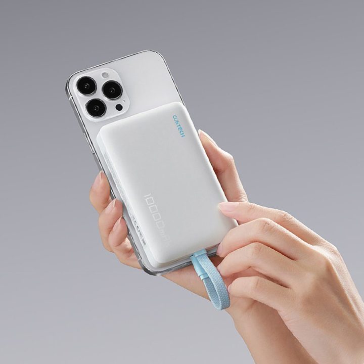 Cuktech CP132ML 10000 mAh magnetinis power bankas, baltas
