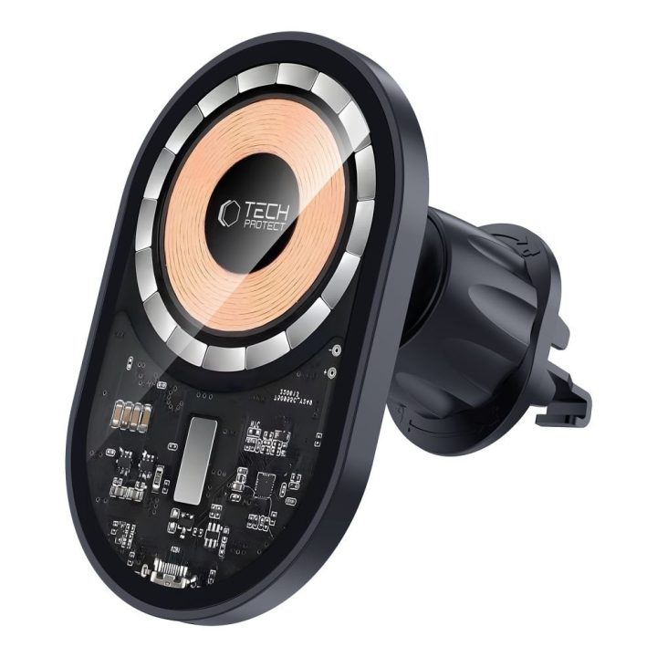 Tech‑Protect MM15W‑V6 magnetinis automobilinis laikiklis su MagSafe, juodas