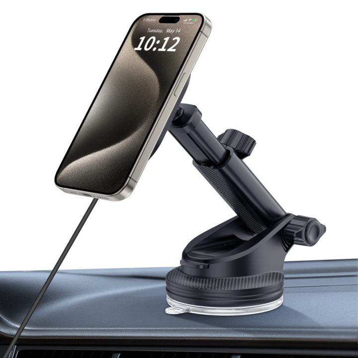 Tech‑Protect MM15W‑V6 magnetinis automobilinis laikiklis su MagSafe, juodas