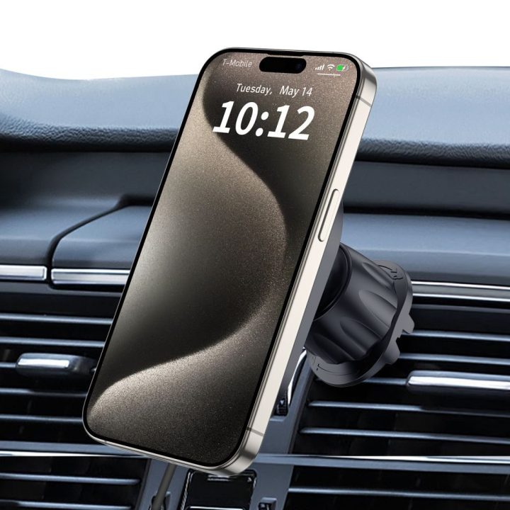 Tech‑Protect MM15W‑V6 magnetinis automobilinis laikiklis su MagSafe, juodas