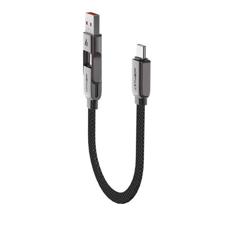 Acefast C13-05 USB-C–USB-A / USB-C kabelis, juodas 0,2 m