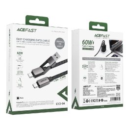 Acefast C13-04 USB‑C ↔ USB‑A laidas, 1.2 m, 3A, juodas