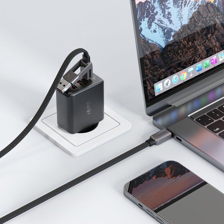 Acefast C13-04 USB‑C ↔ USB‑A laidas, 1.2 m, 3A, juodas