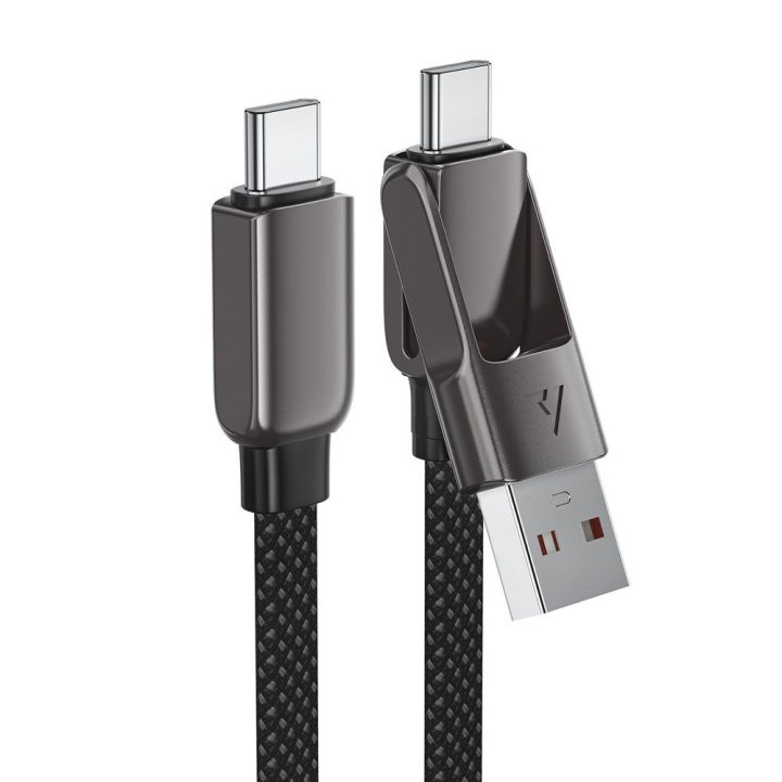 Acefast C13-04 USB‑C ↔ USB‑A laidas, 1.2 m, 3A, juodas