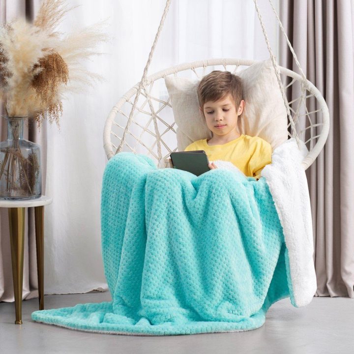Turkuso spalvos pledas SHLEEPY 70×150