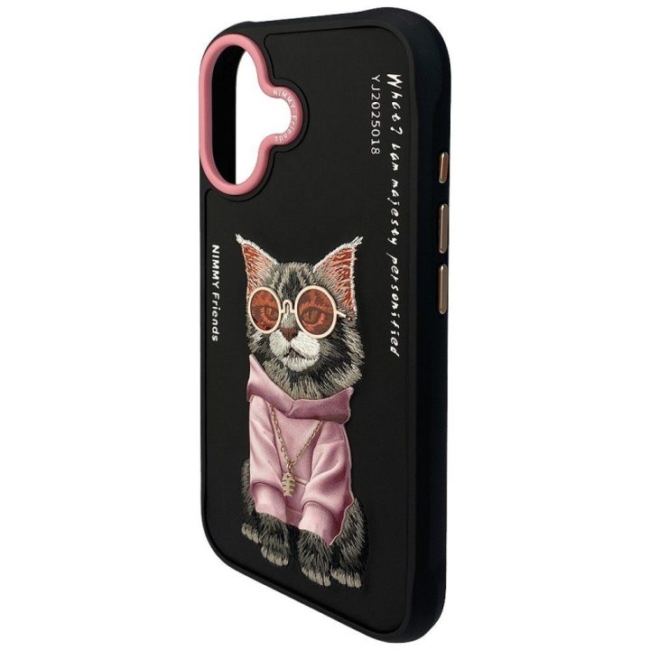 iPhone 17 dėklas Nimmy Glasses Cool Cat juodas