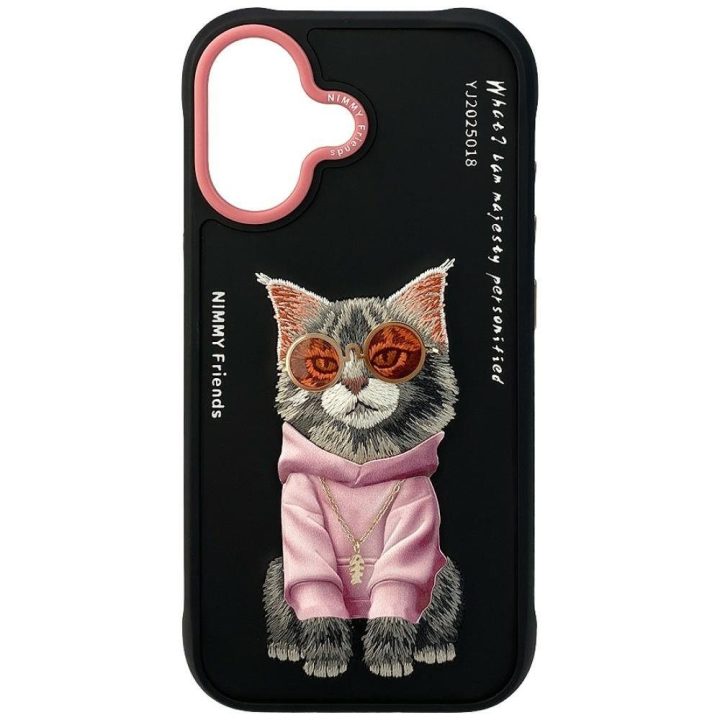 iPhone 17 dėklas Nimmy Glasses Cool Cat juodas