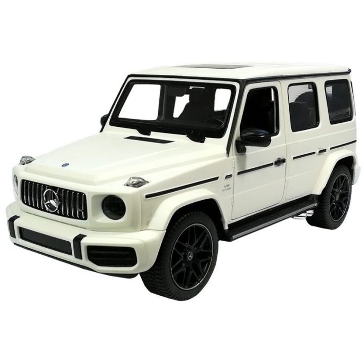 Mercedes G63 Rastar 1:14 baltas nuotoliniu būdu valdomas visureigis