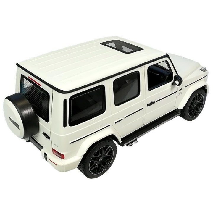 Mercedes G63 Rastar 1:14 baltas nuotoliniu būdu valdomas visureigis