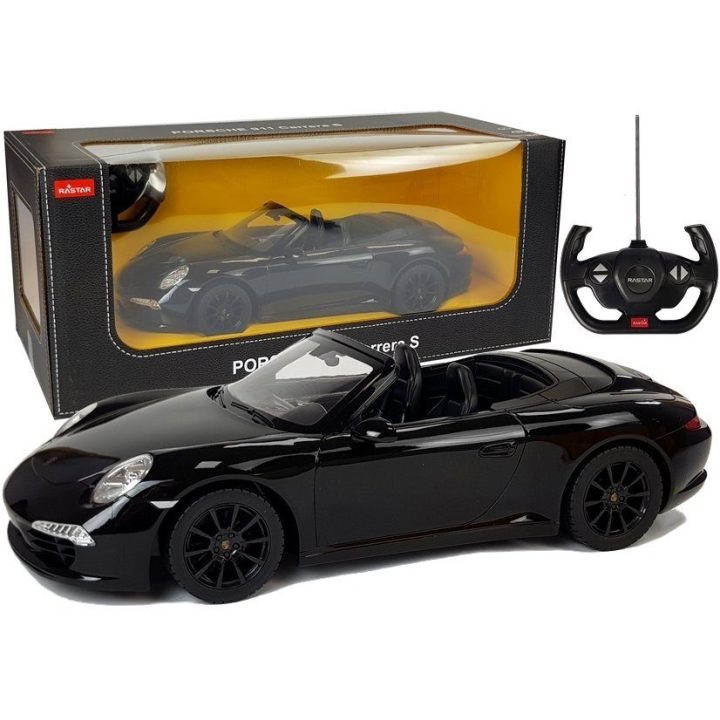 Juodas Porsche 911 Carrera S (1:12) – Rastar nuotoliniu būdu valdomas modelis