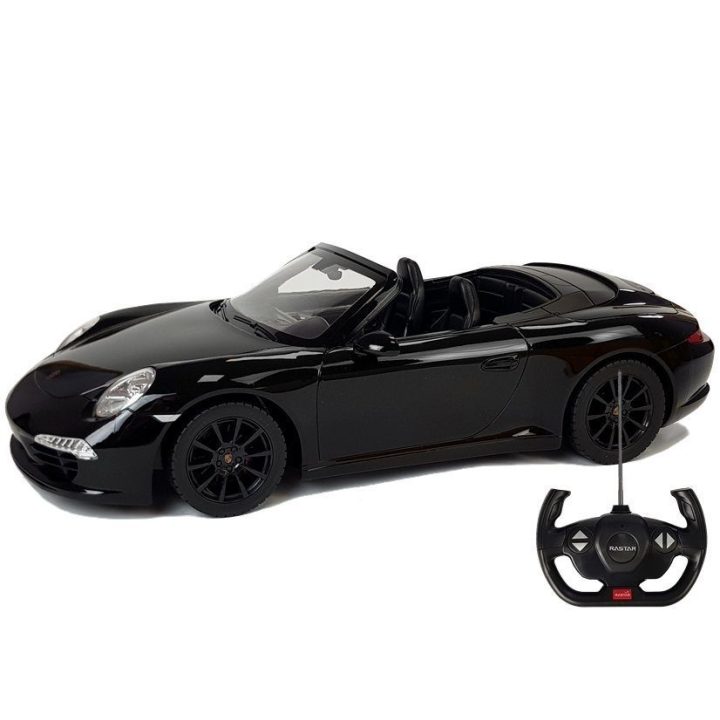 Juodas Porsche 911 Carrera S (1:12) – Rastar nuotoliniu būdu valdomas modelis