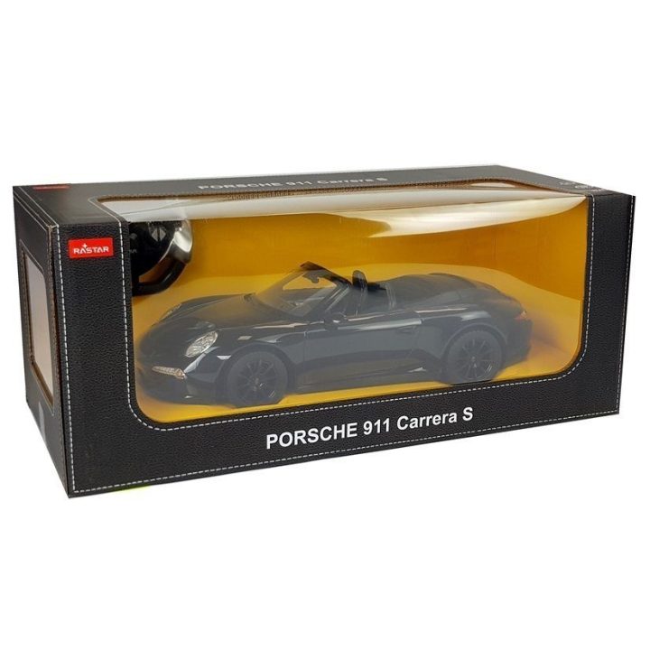Juodas Porsche 911 Carrera S (1:12) – Rastar nuotoliniu būdu valdomas modelis