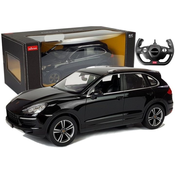 Porsche Cayenne Turbo 1:14 nuotoliniu būdu valdomas modelis, juodas (Rastar)