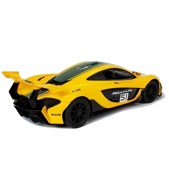 McLaren P1 GTR Rastar 1:14 geltonas nuotoliniu būdu valdomas modelis