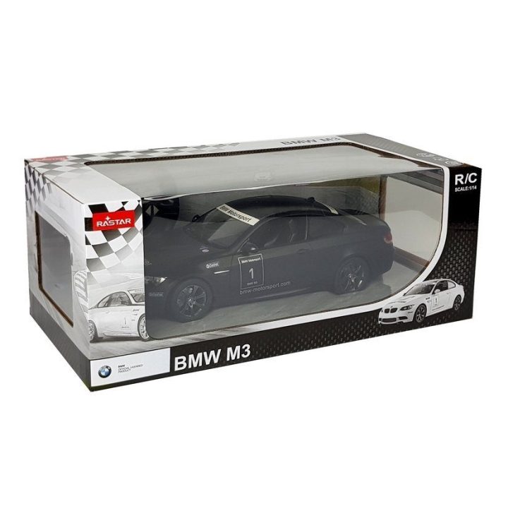 Juodas BMW M3 1:14 nuotoliniu būdu valdomas modelis (Rastar)