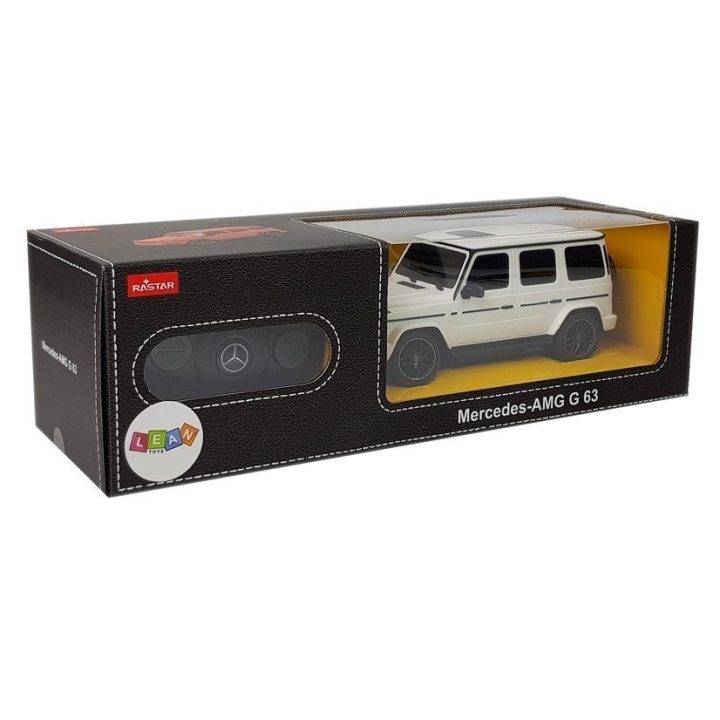 Baltas Mercedes‑Benz AMG G63 nuotoliniu būdu valdomas modelis 1:24