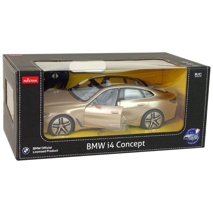 Auksinis BMW i4 nuotolinio valdymo modelis 1:14 (Rastar)