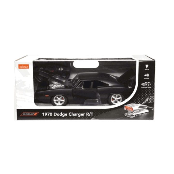 Radijo bangomis valdomas Dodge Charger R/T 1:16, juodas