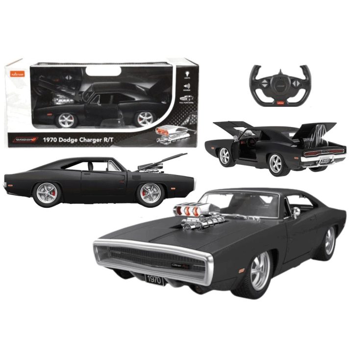 Radijo bangomis valdomas Dodge Charger R/T 1:16, juodas
