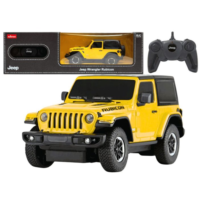 JEEP Wrangler JL Rubicon nuotolinis modelis 1:24, geltonas