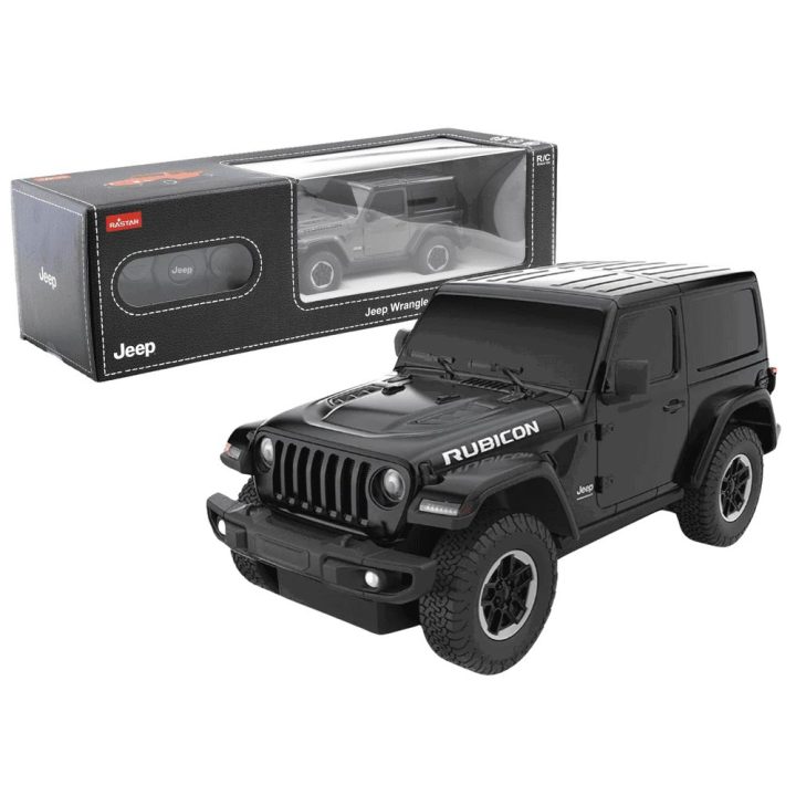 JEEP Wrangler JL Rubicon 1:24 nuotoliniu būdu valdomas modelis, juodas