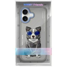iPhone 17 dėklas Nimmy Glasses Cool Dog pilkas