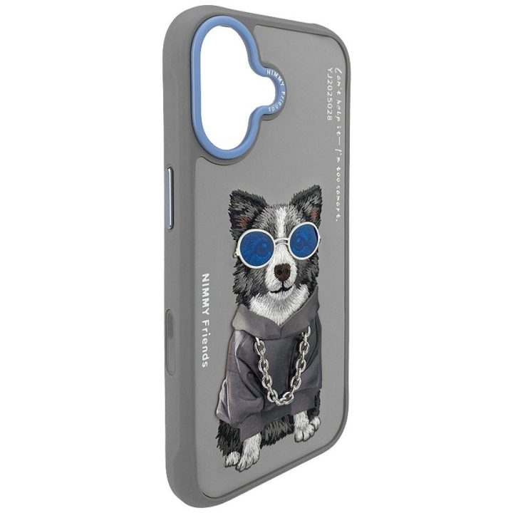 iPhone 17 dėklas Nimmy Glasses Cool Dog pilkas