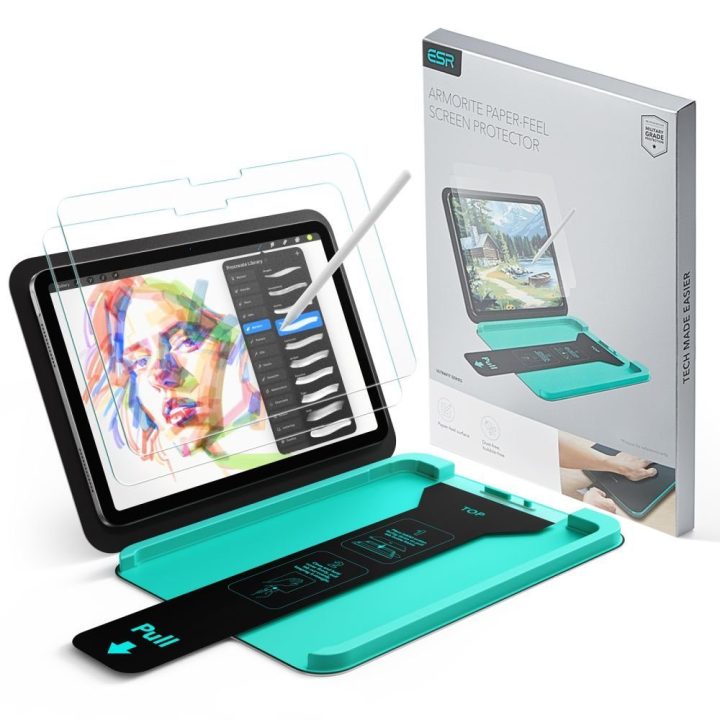 iPad 10.9" / 11" grūdintas ekrano stiklas ESR Paper Feel (skaidrus), 2 vnt