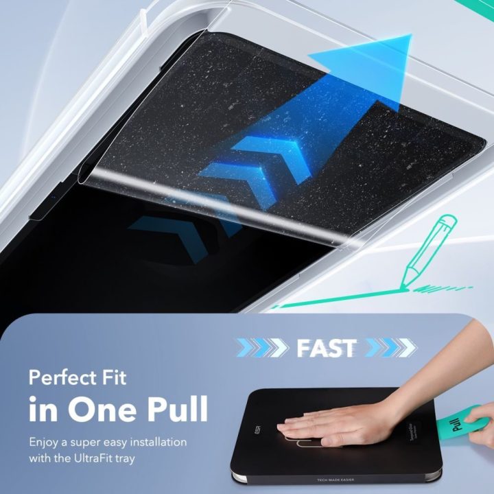 iPad 10.9" / 11" grūdintas ekrano stiklas ESR Paper Feel (skaidrus), 2 vnt