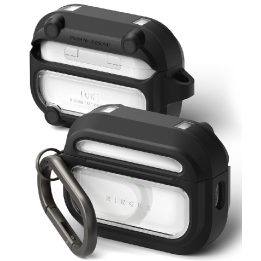 Apple AirPods Pro 3 dėklas Ringke UX Magnetic juodas ir skaidrus