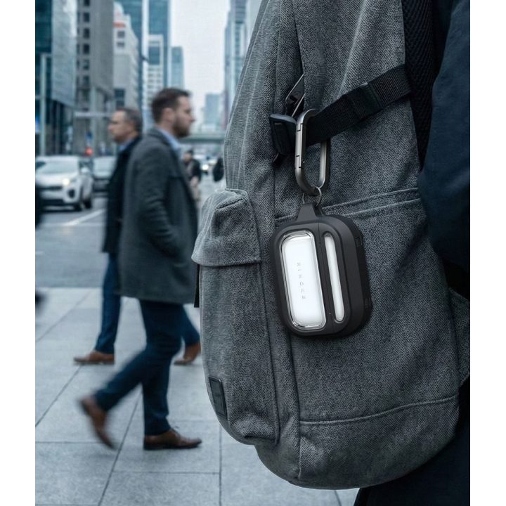 Apple AirPods Pro 3 dėklas Ringke UX Magnetic juodas ir skaidrus