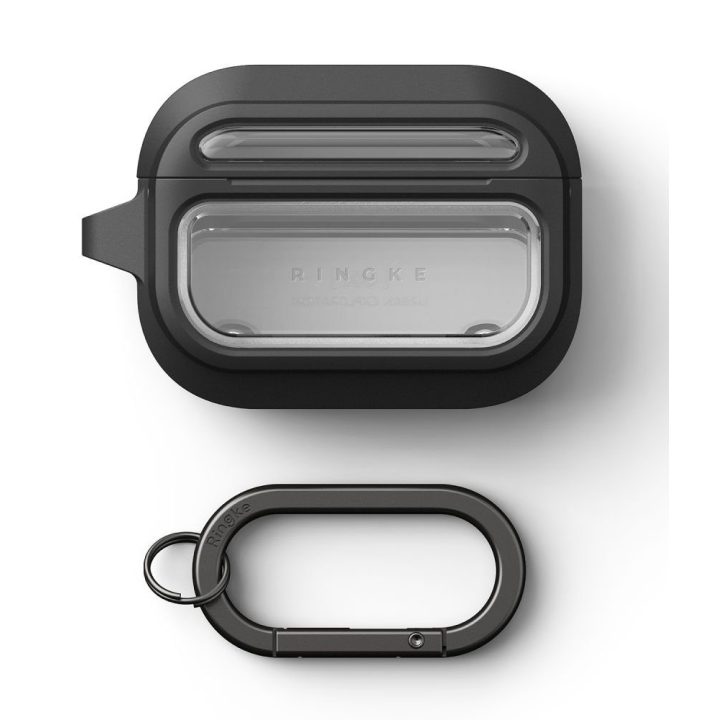 Apple AirPods Pro 3 dėklas Ringke UX Magnetic juodas ir skaidrus