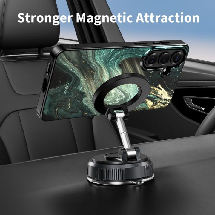 Samsung Galaxy S26 dėklas Tech‑Protect Lamano MagSafe juodas ir žalias