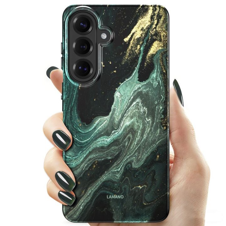 Samsung Galaxy S26 dėklas Tech‑Protect Lamano MagSafe juodas ir žalias