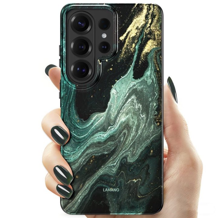 Samsung Galaxy S26 Ultra dėklas Tech‑Protect Lamano MagSafe juodas ir žalias