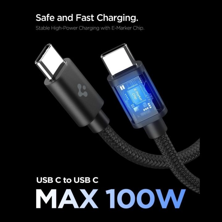 Spigen Essential 45W USB‑C sieninis įkroviklis, juodas