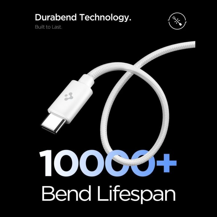 USB‑C 45W sieninis įkroviklis Spigen Essential baltas