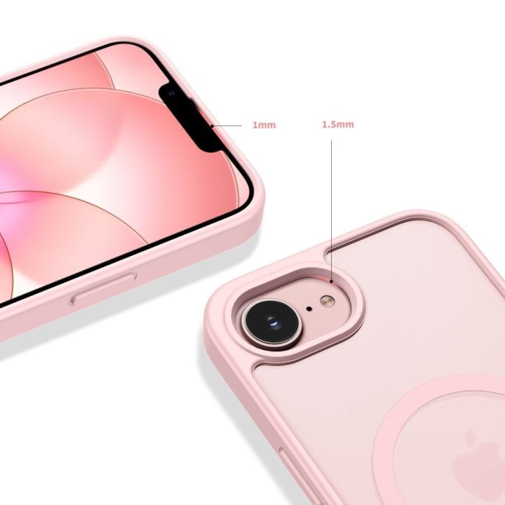 iPhone 16E / 17E dėklas Tech‑Protect BasicMag rožinis
