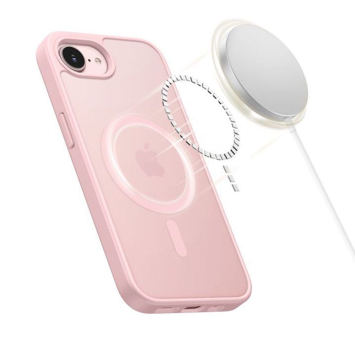 iPhone 16E / 17E dėklas Tech‑Protect BasicMag rožinis