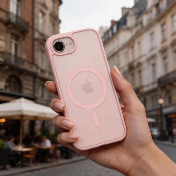 iPhone 16E / 17E dėklas Tech‑Protect BasicMag rožinis