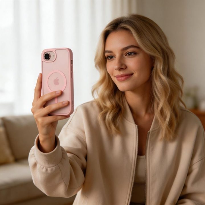 iPhone 16E / 17E dėklas Tech‑Protect BasicMag rožinis