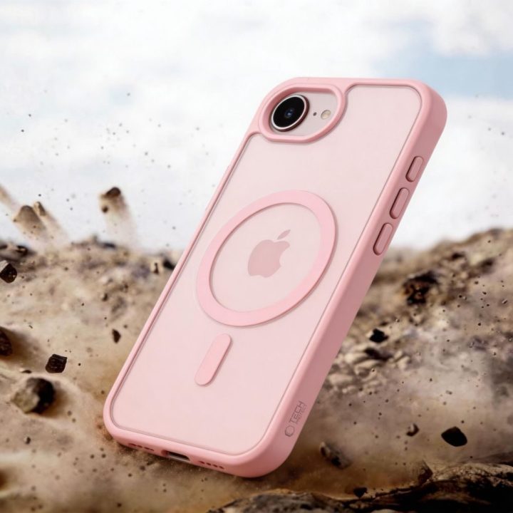 iPhone 16E / 17E dėklas Tech‑Protect BasicMag rožinis