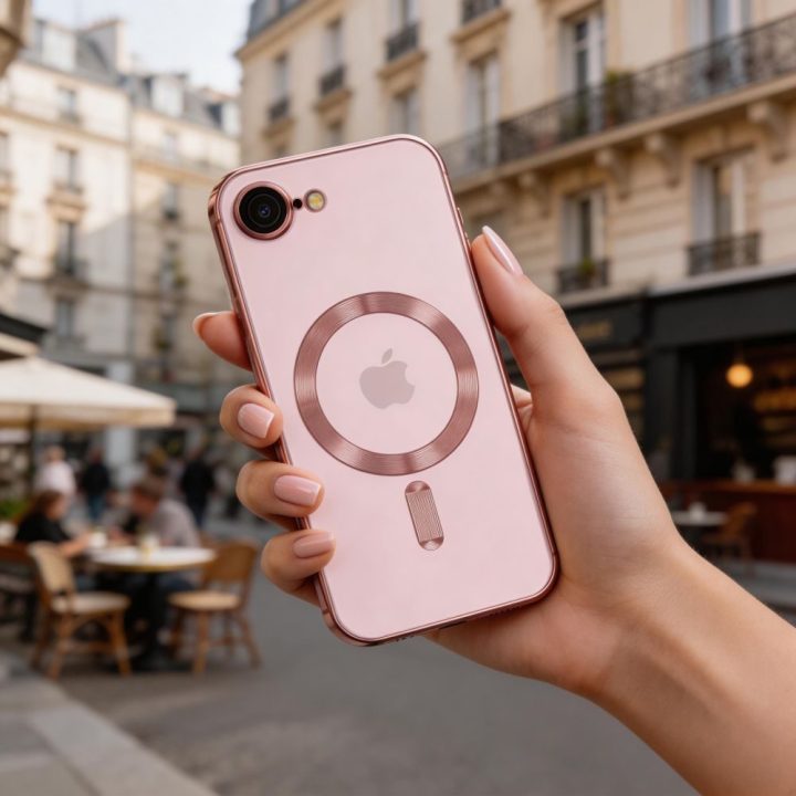 iPhone 16E / 17E dėklas Tech‑Protect MagFlex rožinis