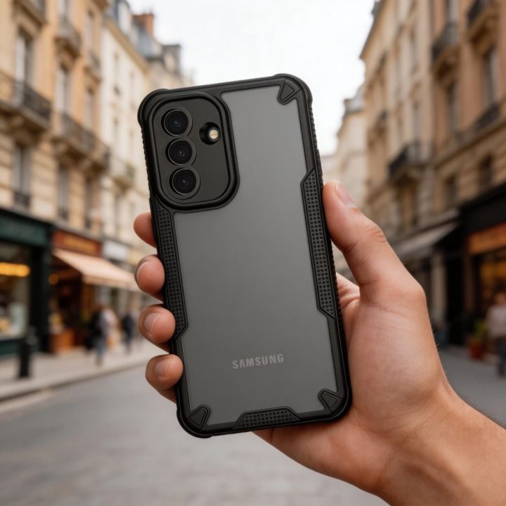 Samsung Galaxy A57 5G dėklas Tech‑Protect Rugged Shield juodas